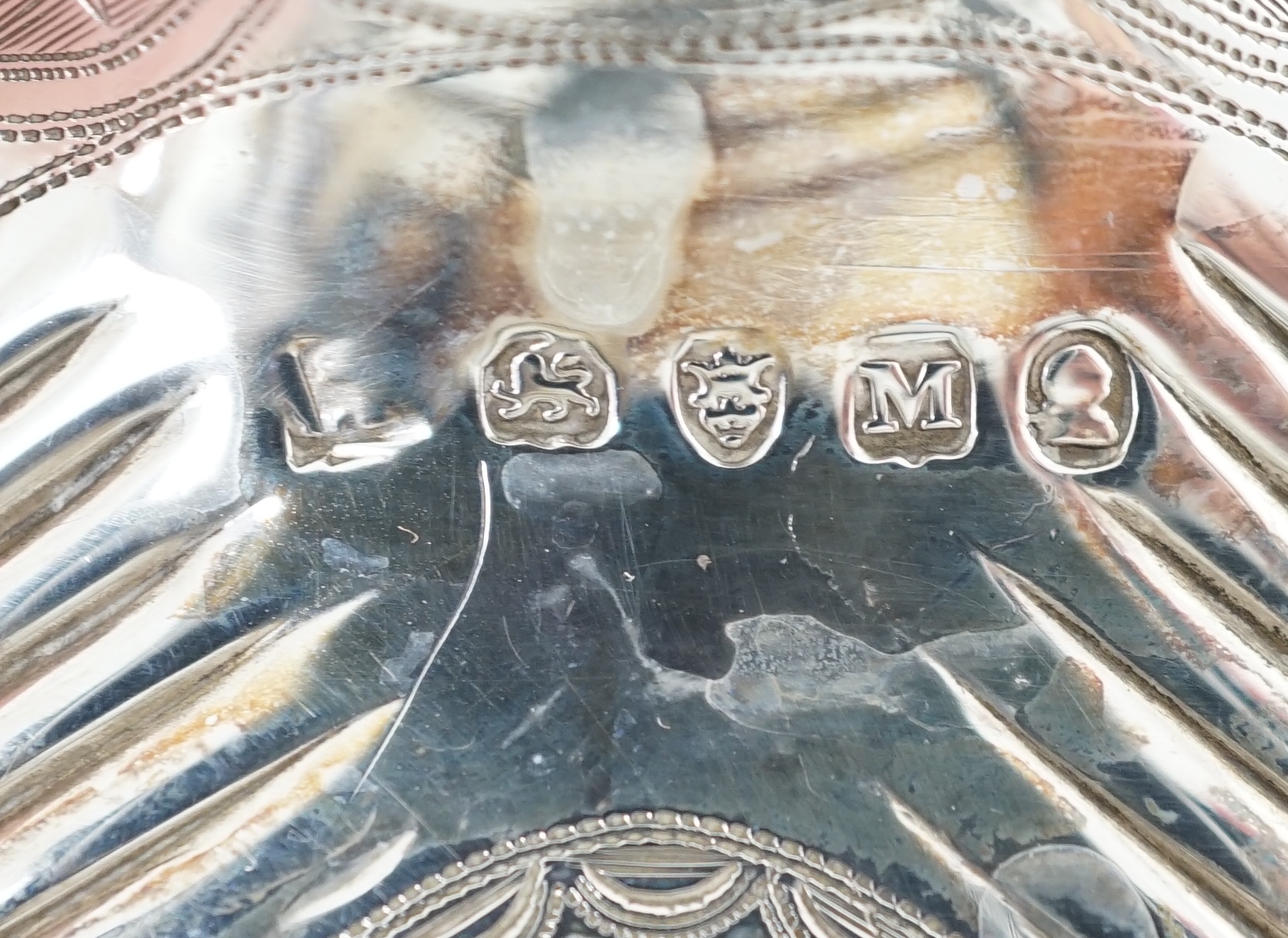 A George III engraved silver four piece tea and coffee service, by Peter & William Bateman